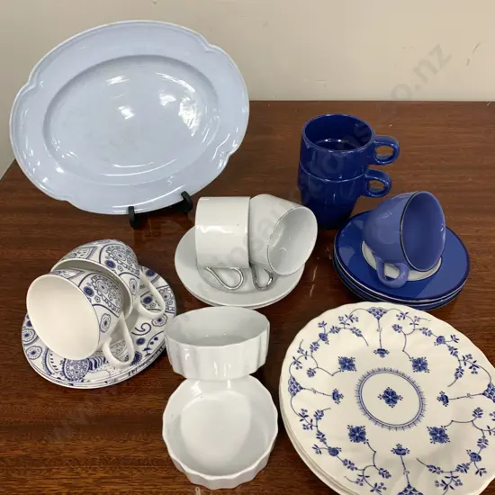 Selection of China, Blue & White Crockery Including Churchill, Art House, Johnson Bros Etc