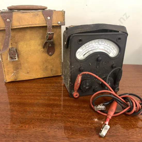 Vintage 1940s Avometer AVO Model 40 Multi Meter, Original Leather Case & Leads