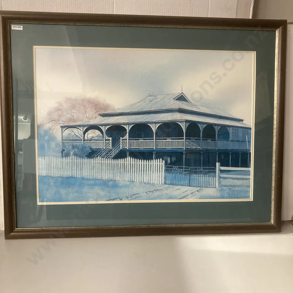 Framed Glazed Print by Ludij Peden Titled "Old Queenslander, Torbanlea", 69 x 89cm( Donated As Unable to Sell ) Image 1++