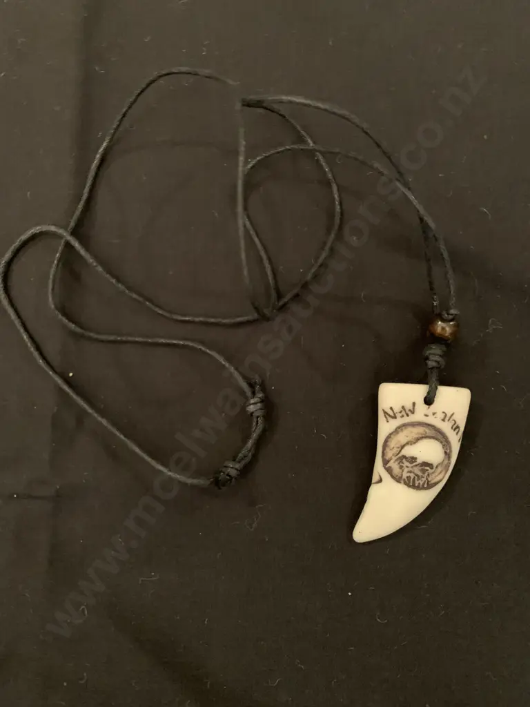 Bone Carving? NZ Kiwi Pendant On Cord Necklace Image 1++