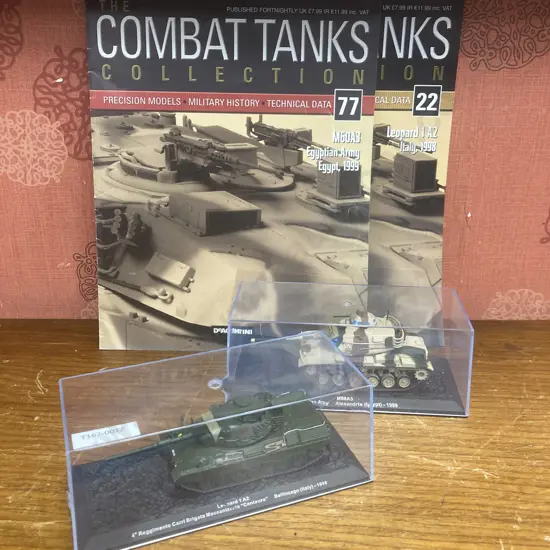 Encased Combat Tanks Leopard 1 A2 A5 & M60A3 with Numbered Publication Magazines