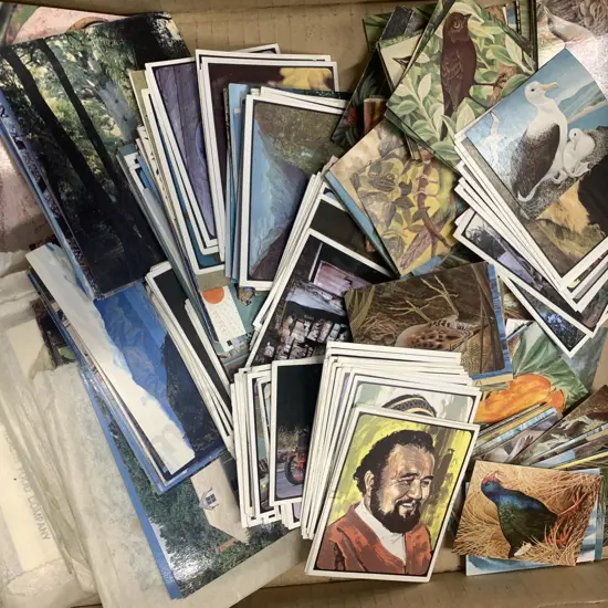 Box Lot Assorted Collectors Cards, Sanitarium, Greggs Etc