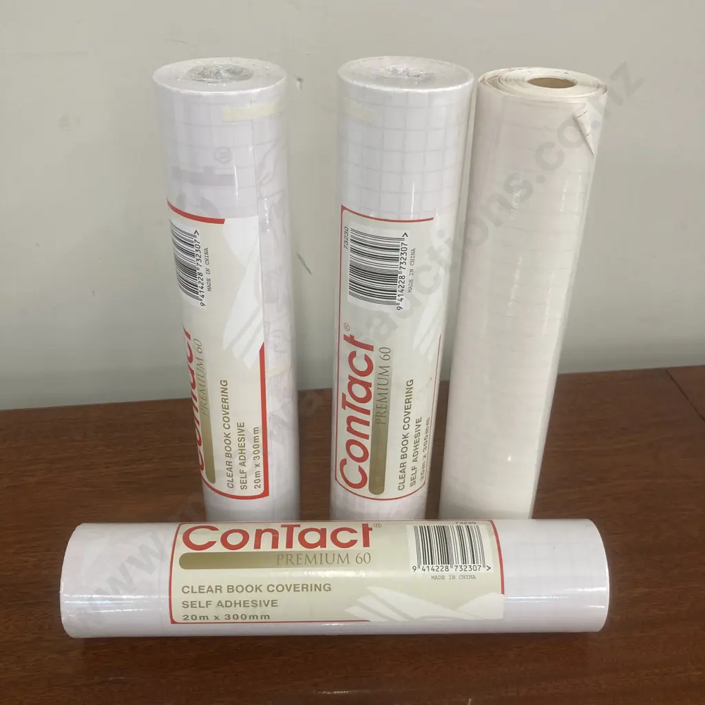 Lot of 3 & One Half Contact Premium Book Covering 60 micron 375mmx20m Clear Image 1++