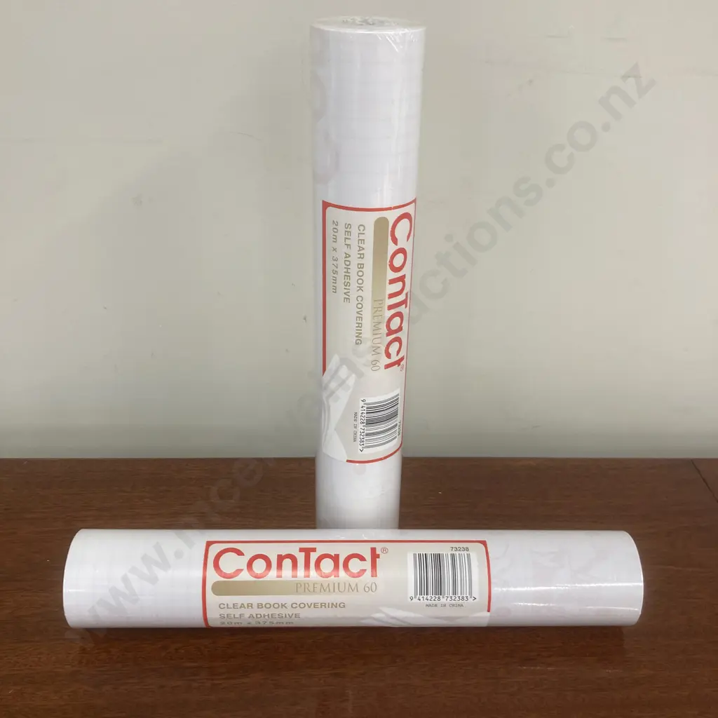 Lot of 2 Contact Premium Book Covering 60 micron 375mmx20m Clear Image 1++