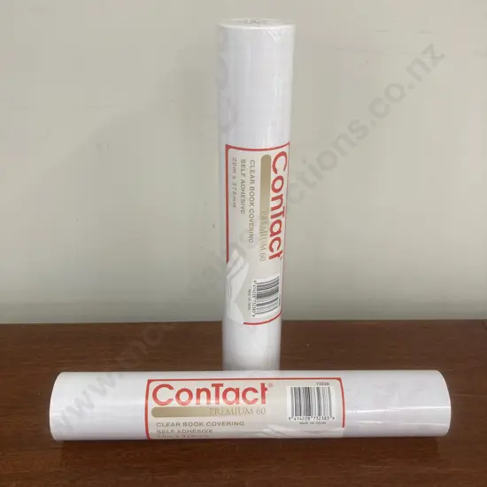 Lot of 2 Contact Premium Book Covering 60 micron 375mmx20m Clear