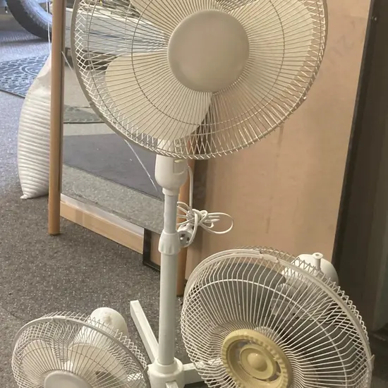 Lot of 3 Pedestal & Desk Fans