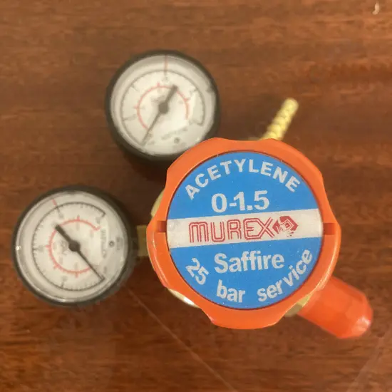 Murex Saffire Series 1+ Single - Stage Regulator EN ISO 2503 Acetylene 0-1.5 25 bar service