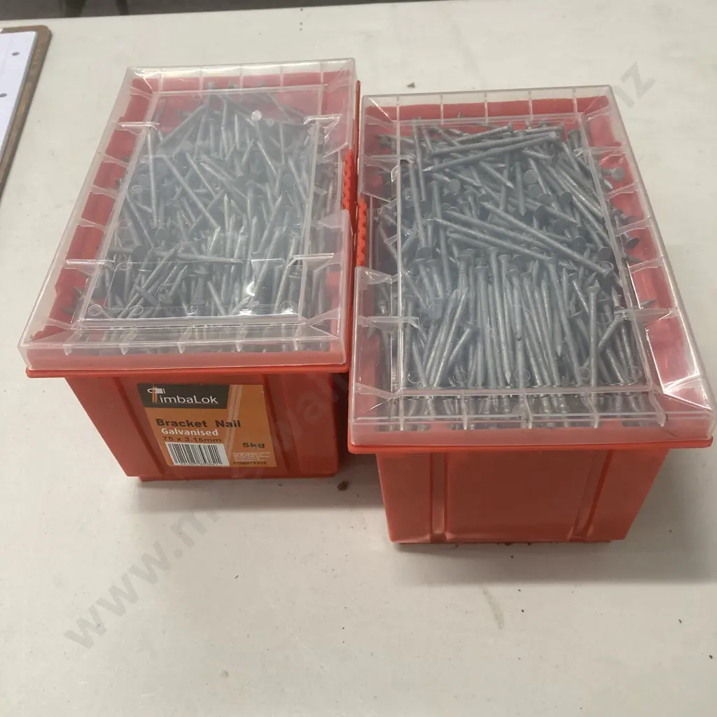 2 x 5Kg Containers Bracket Nail Galvanised 75 x 3.15mm Image 1++