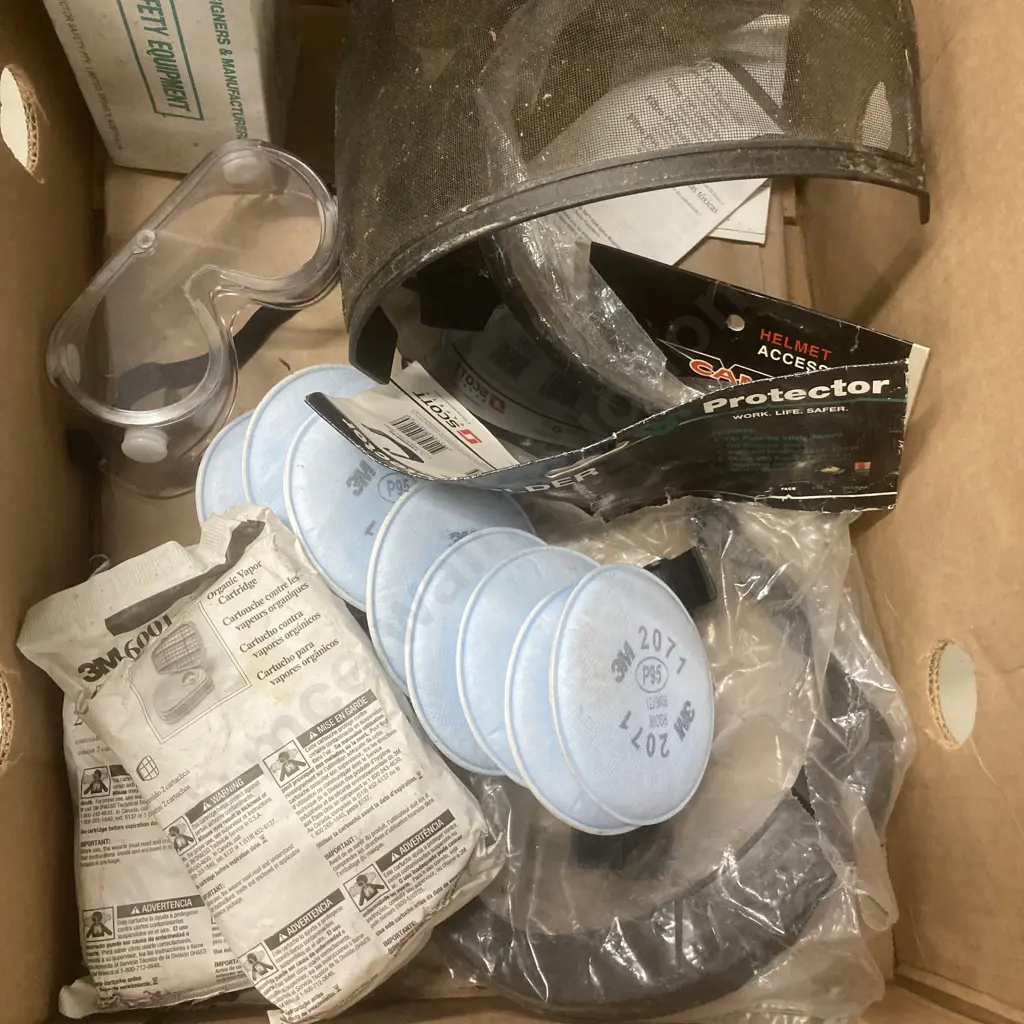 Box Lot Safety & Protective Items, Helmet Visors, Etc Image 1++