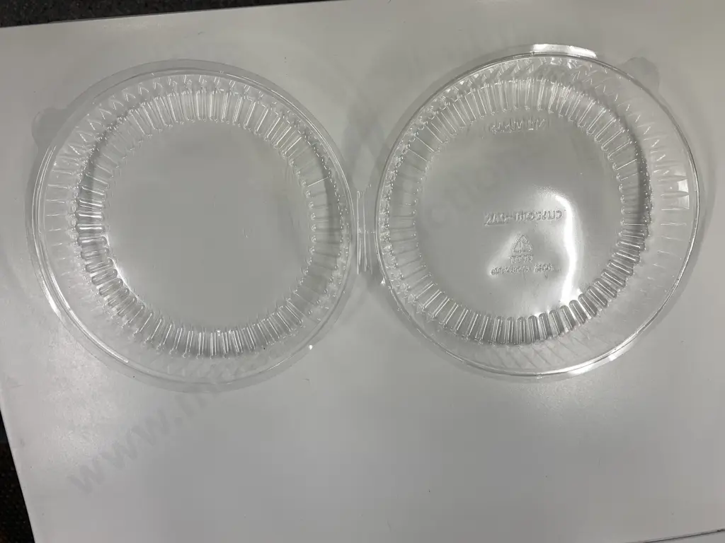 Large Bag of NZ Made Custom-Pak Round Clear Lidded Containers, Dia 20cm Image 1++