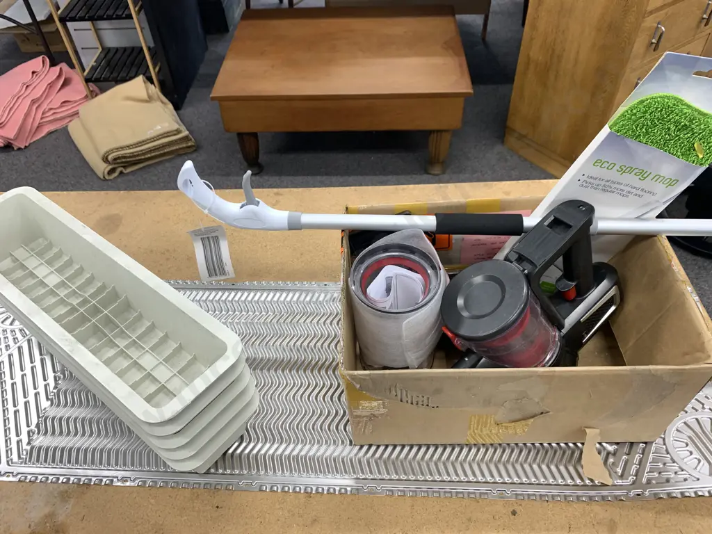 Box Lot Vacuum Parts, ECO Spray Mop Part, Plastic Troughs Etc (Dumped NCV) Image 1++