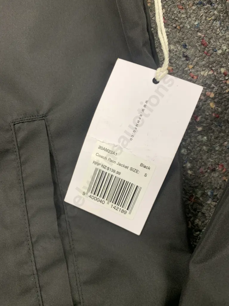 RPM Coach Rain Jacket, Black Sz S Image 1++