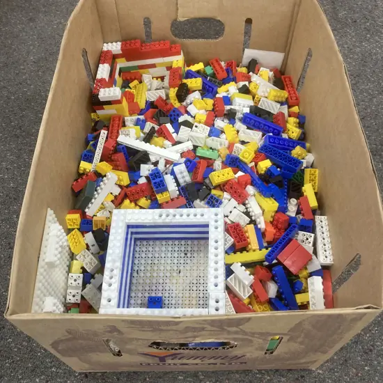 Box of Lego Type Building Bricks