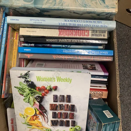 Box Lot Assorted Cookbooks, Craft And Garden Books