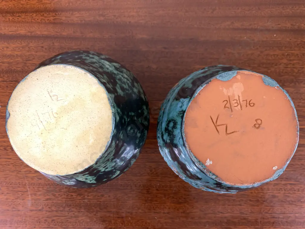 Signed Art Pottery Vases x 2 Image 1++