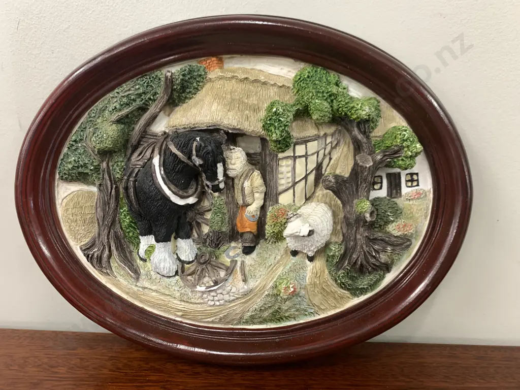 Vintage Country Scene Wall Plaque 'Brush Strokes' 22 x 28cm( Donated As Unable to Sell ) Image 1++