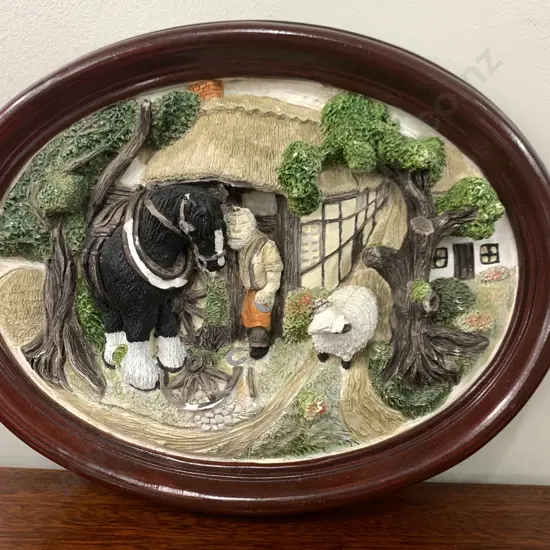 Vintage Country Scene Wall Plaque 'Brush Strokes' 22 x 28cm( Donated As Unable to Sell )