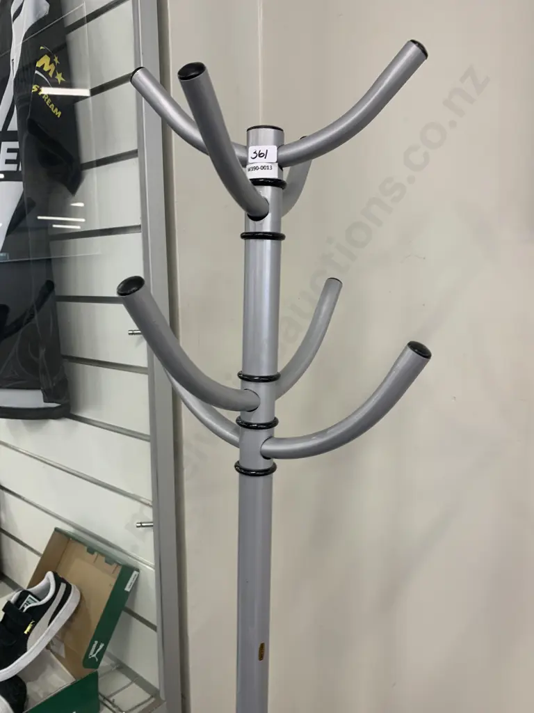 Modern Silver & Black Coat Stand 4 Swivelling Sections At Top, Adjustable Legs, H172cm Image 1++