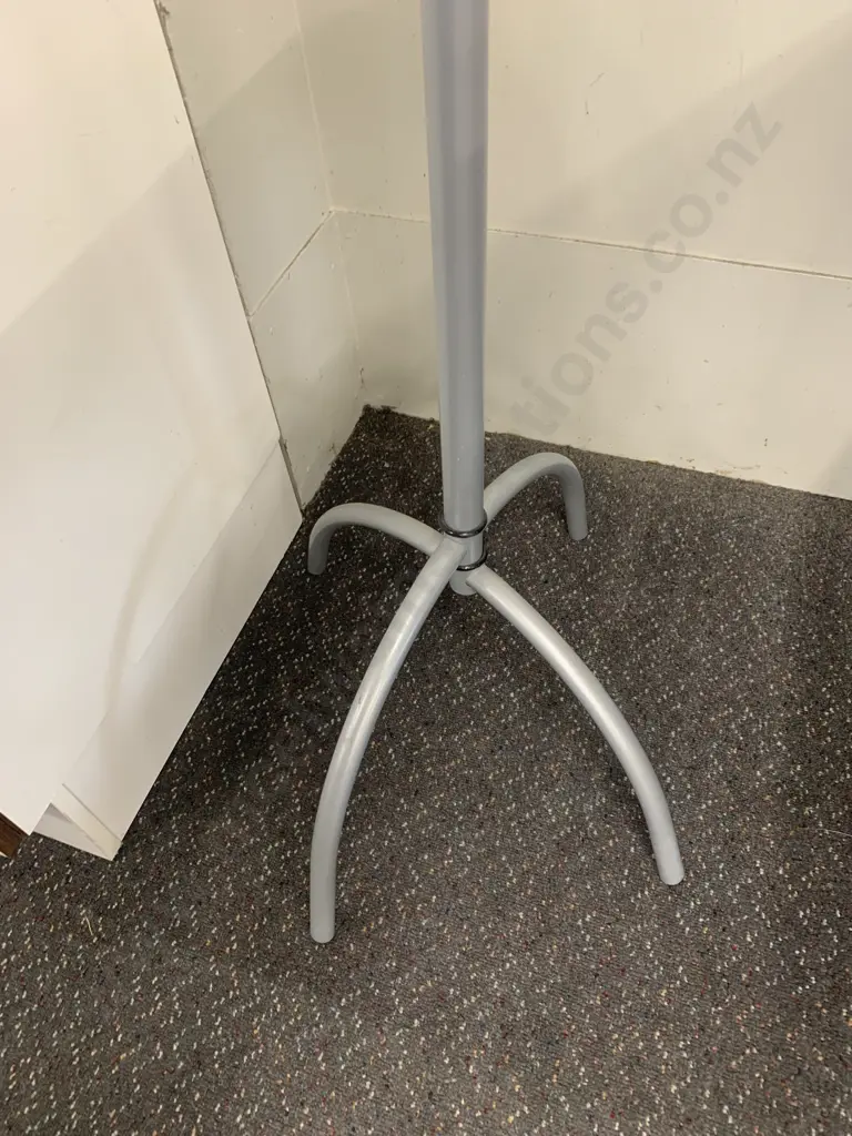 Modern Silver & Black Coat Stand 4 Swivelling Sections At Top, Adjustable Legs, H172cm Image 1++