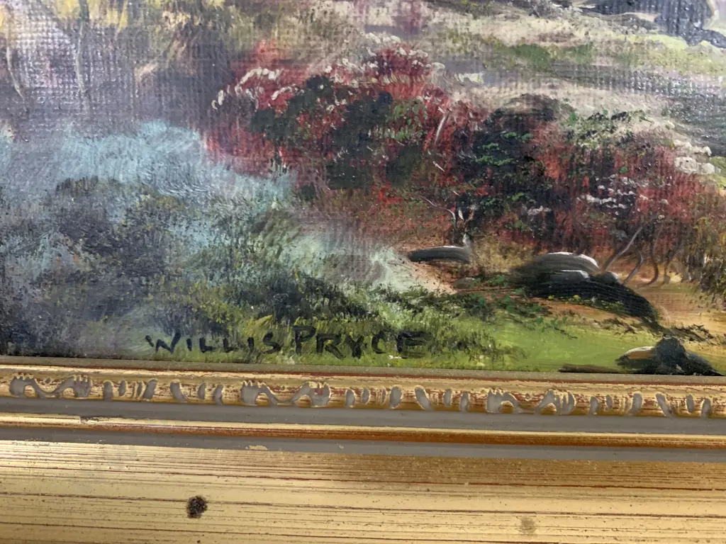 Oil Painting Loch Katrine Loch Lomond & a Highland Loch Scene by Willis George Pryce (1866-1949) Gilt Frame, 32 x 42.5cm Image 1++