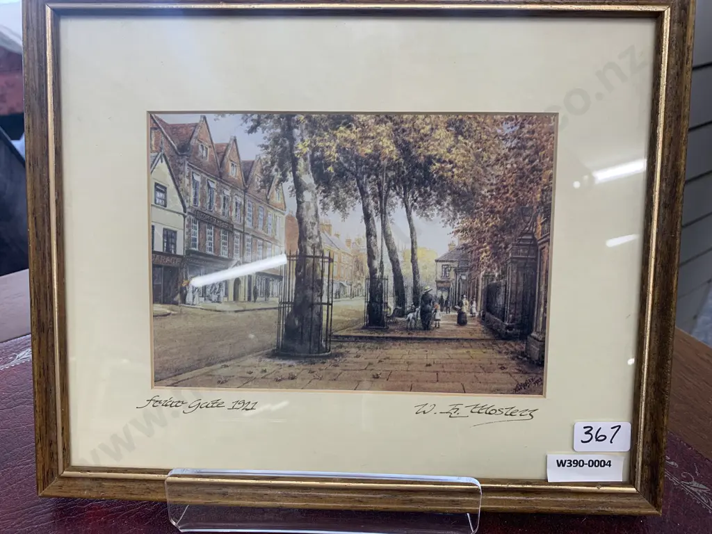 Framed Artwork Derby Friargate 1921 by W.E.Mosley, 21.5 x 27cm Image 1++