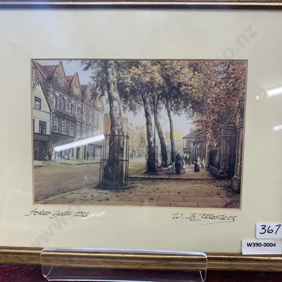 Framed Artwork Derby Friargate 1921 by W.E.Mosley, 21.5 x 27cm