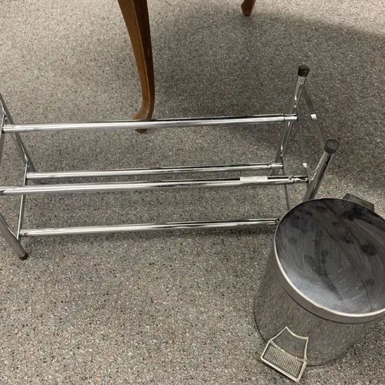5 Litre Stainless Steel Pedal Bin With a Adjustable Chrome Shoe Rack