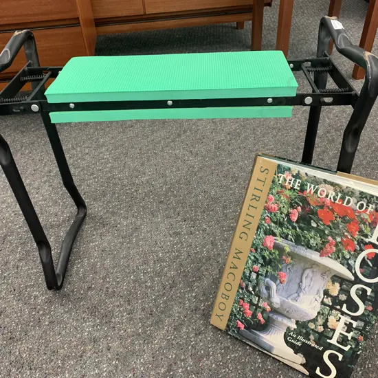 Stirling Macoboy 'The World of Roses' & a Foldup Garden Stool