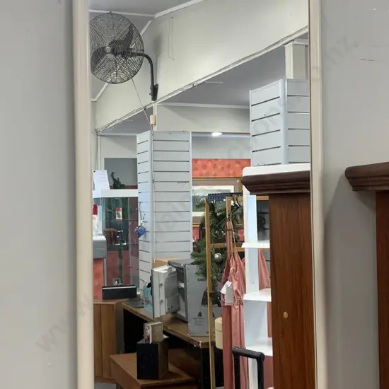 Cream Framed Rectangular Mirror, 110 x 38cm