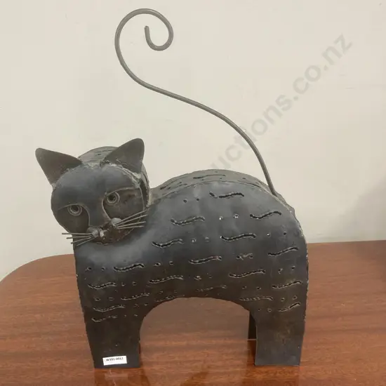 Ornamental Metal Cat Candle Holder, 46.5 x 31cm