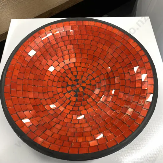 Large Red & Black Mosaic Bowl, Dia37cm