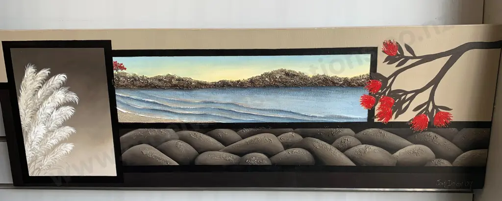 Pohutakawa Memories by Toni Dolan - Acrylic & Mixed Media, 30 x 91cm Image 1++