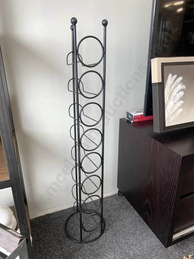 Black Steel 8 Wine Bottle Holder, H120cm Image 1++