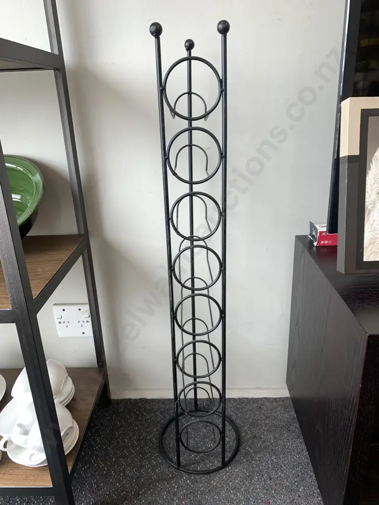 Black Steel 8 Wine Bottle Holder, H120cm Image 1++
