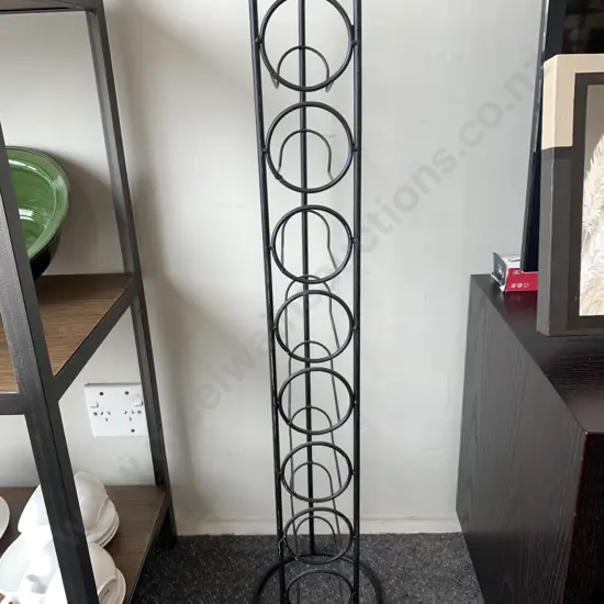 Black Steel 8 Wine Bottle Holder, H120cm