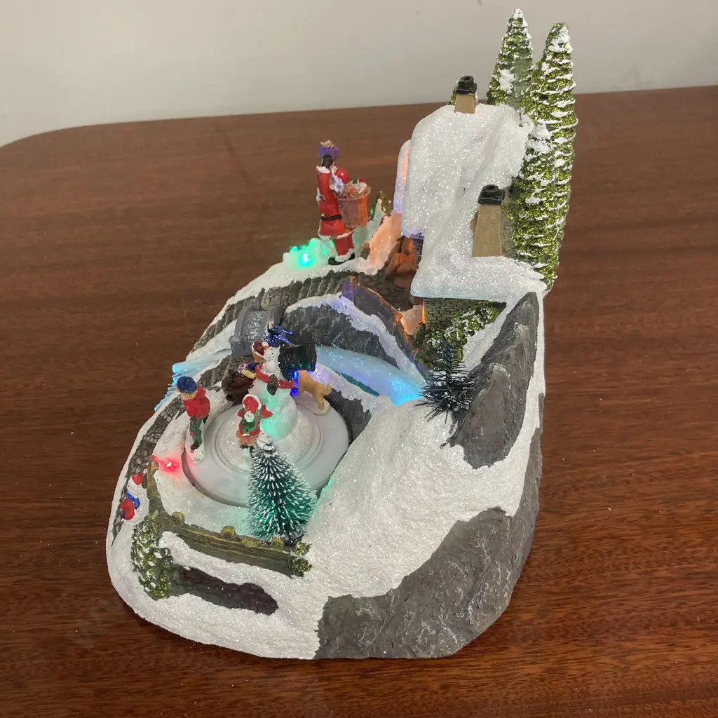 Christmas Wishes Christmas Village With LED, Animation, Music On/Off (Factory Second - Boy Missing Arm) H20 W23 D19cm Image 1++