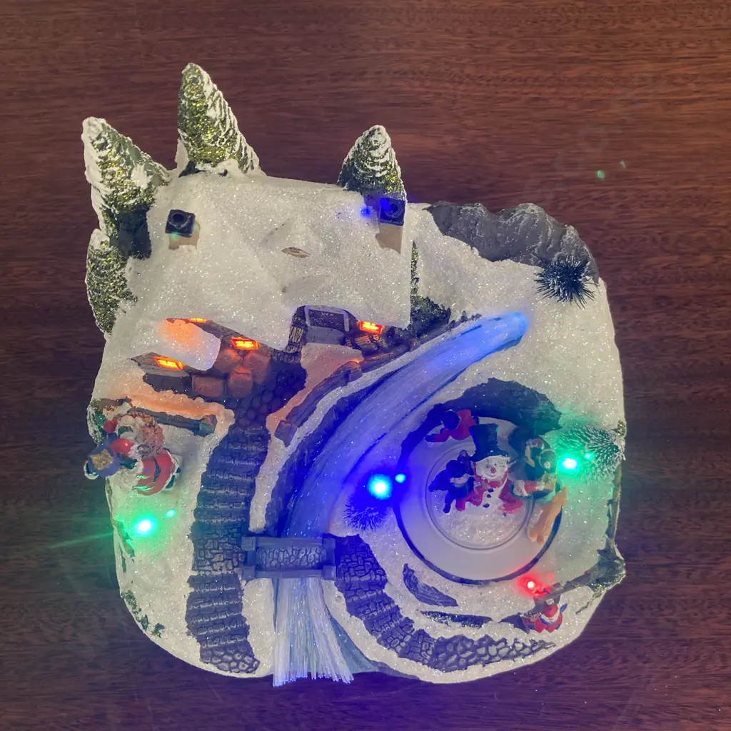 Christmas Wishes Christmas Village With LED, Animation, Music On/Off (Factory Second - Boy Missing Arm) H20 W23 D19cm Image 1++