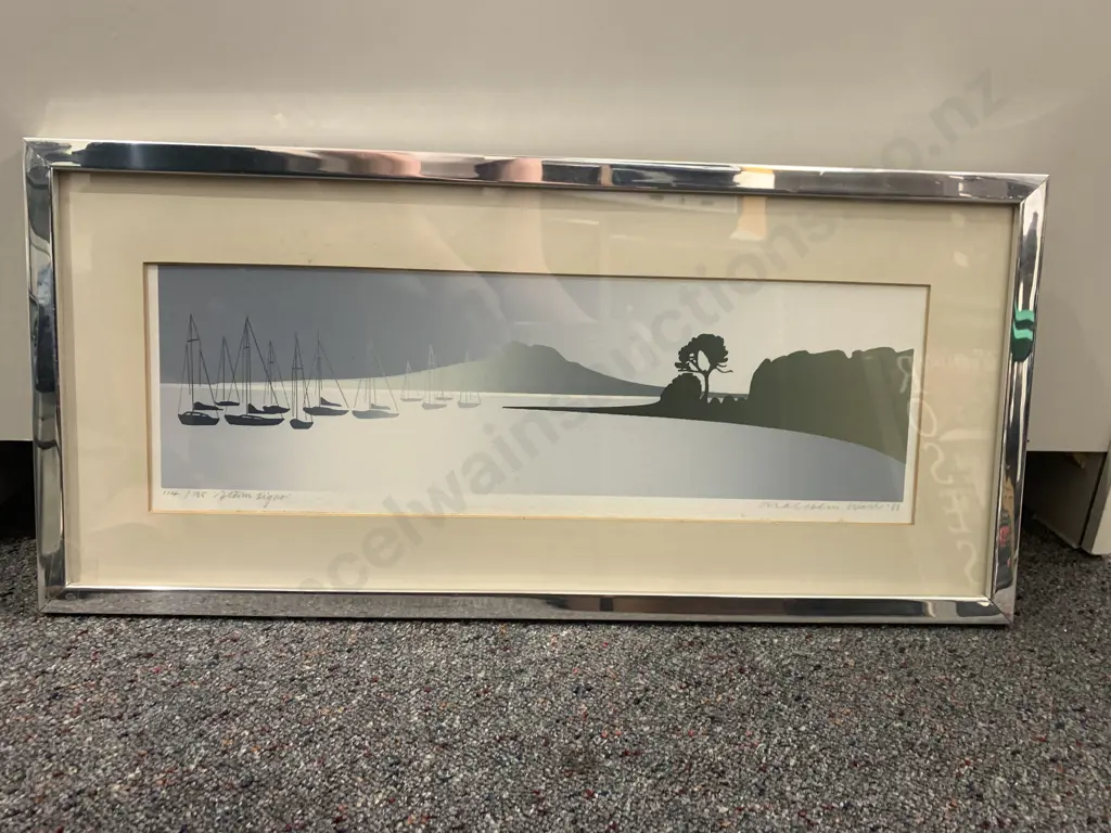 Storm Light Limited Edition Screen Print by Malcolm Warr 1983, Polished & Glazed Frame, 28 x 61cm Image 1++