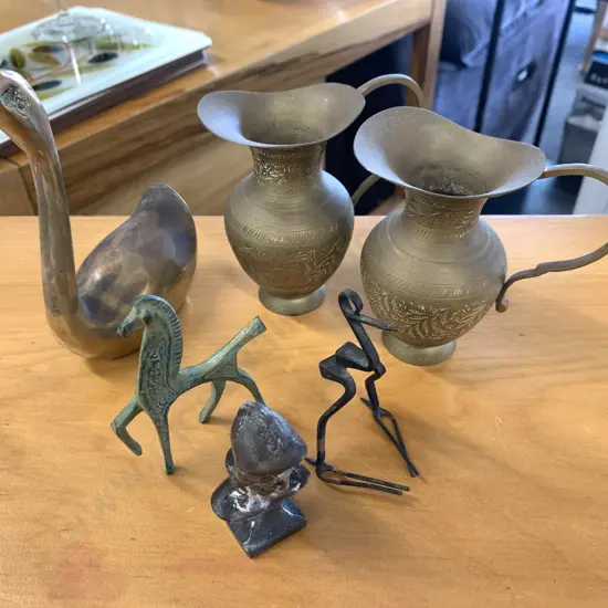 Selection of Brass Ware & Figurines