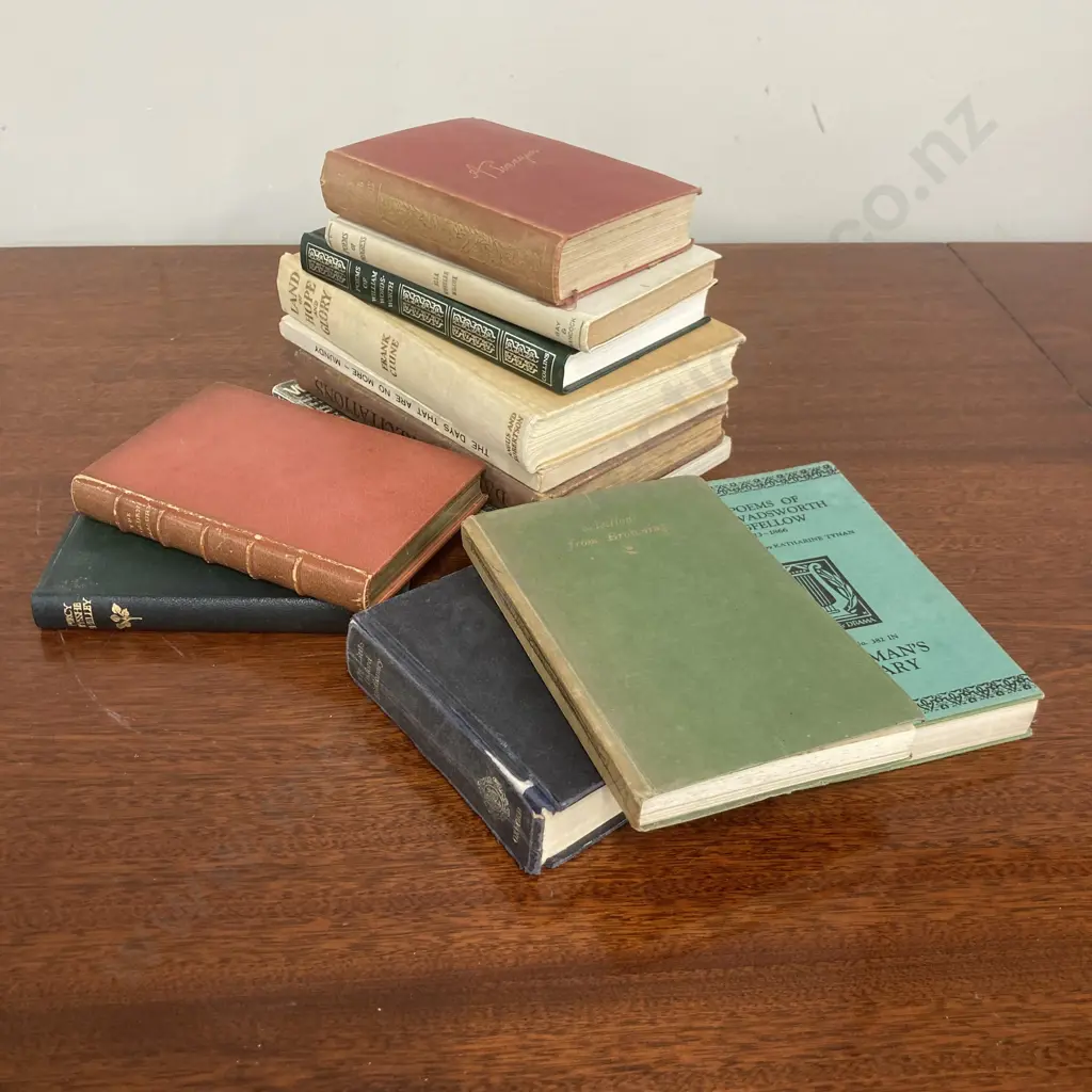 Lot of 12 Assorted Antique / Vintage Books, Poetry, Dictionary, The Dagonet Reciter, Land Of Hope & Glory Etc Image 1++