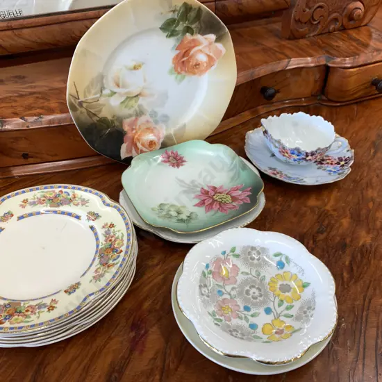 Assortment of China Demi Dishes, Side Plates Etc