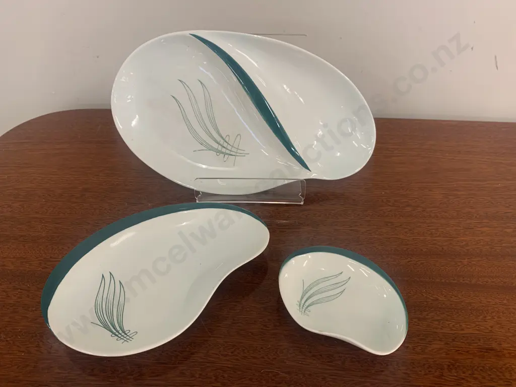Rare Quirky Art Deco Handpainted Carlton Ware "Wind Swept" Sectioned Serving Dish Pin Dish Etc (af to 1) Image 1++