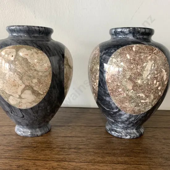 Marble Look Vases x 2, H13cm