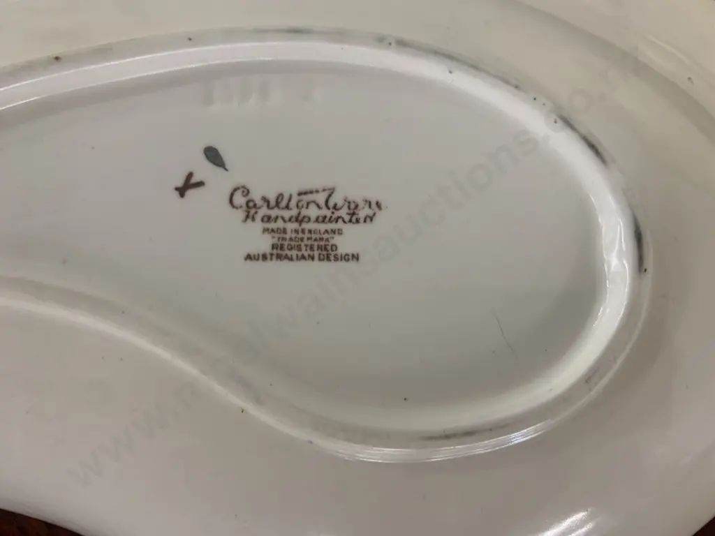 Rare Quiry Art Deco Hand Painted Carlton Ware "Wind Swept' Serving Dishes x2 (af to 1) & Colindar Green / Cream Image 1++