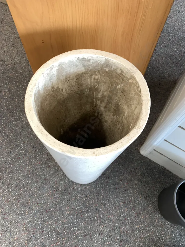 Tall Slender Cream Planter, H46cm Image 1++