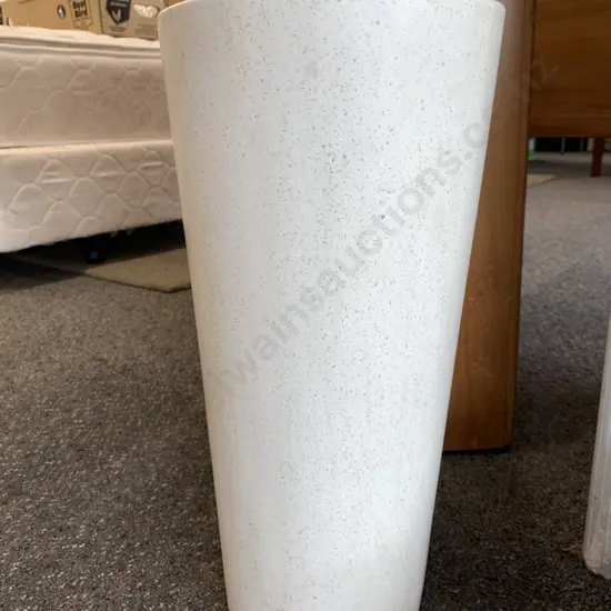 Tall Slender Cream Planter, H46cm