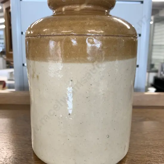 Stoneware Jar, Two Toned, H22cm