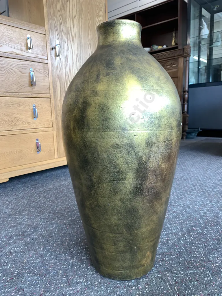 Large Decorative Vase, Black & Gold Tones, H64cm Image 1++