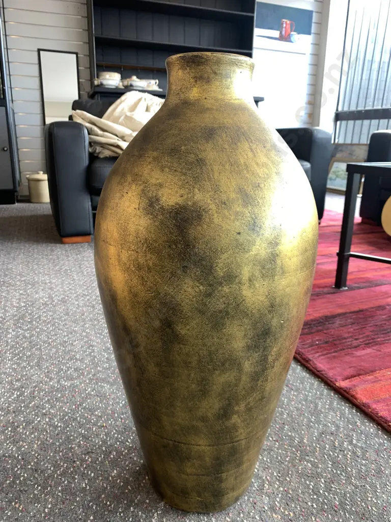 Large Decorative Vase, Black & Gold Tones, H64cm Image 1++