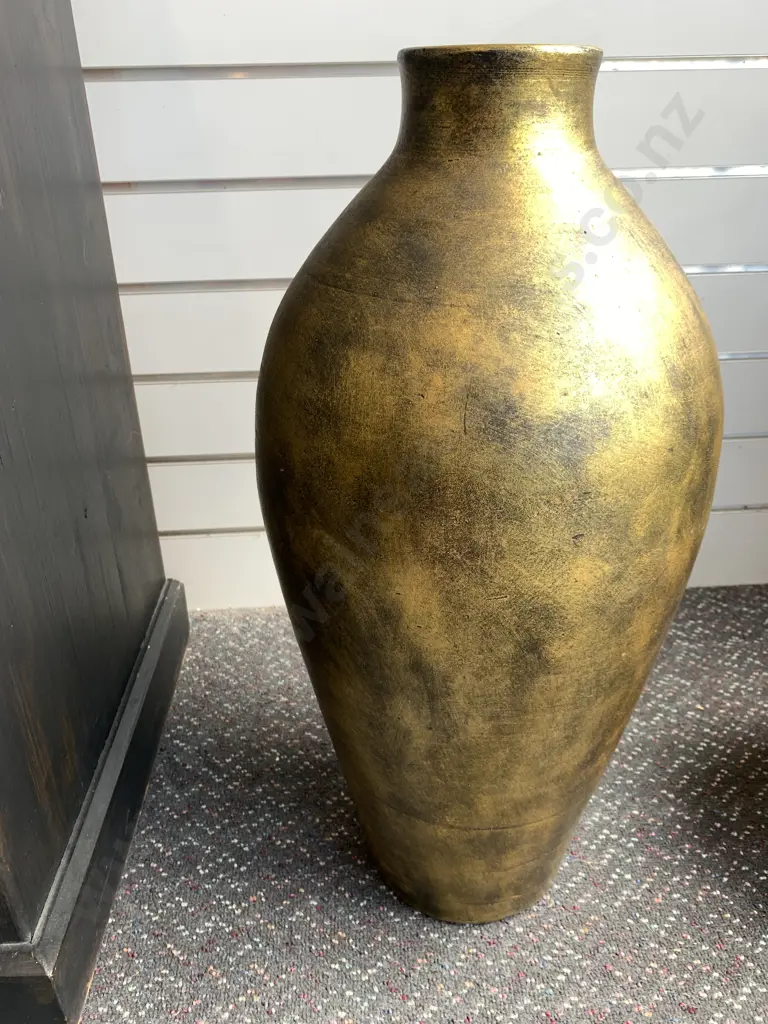Large Decorative Vase, Black & Gold Tones, H64cm Image 1++